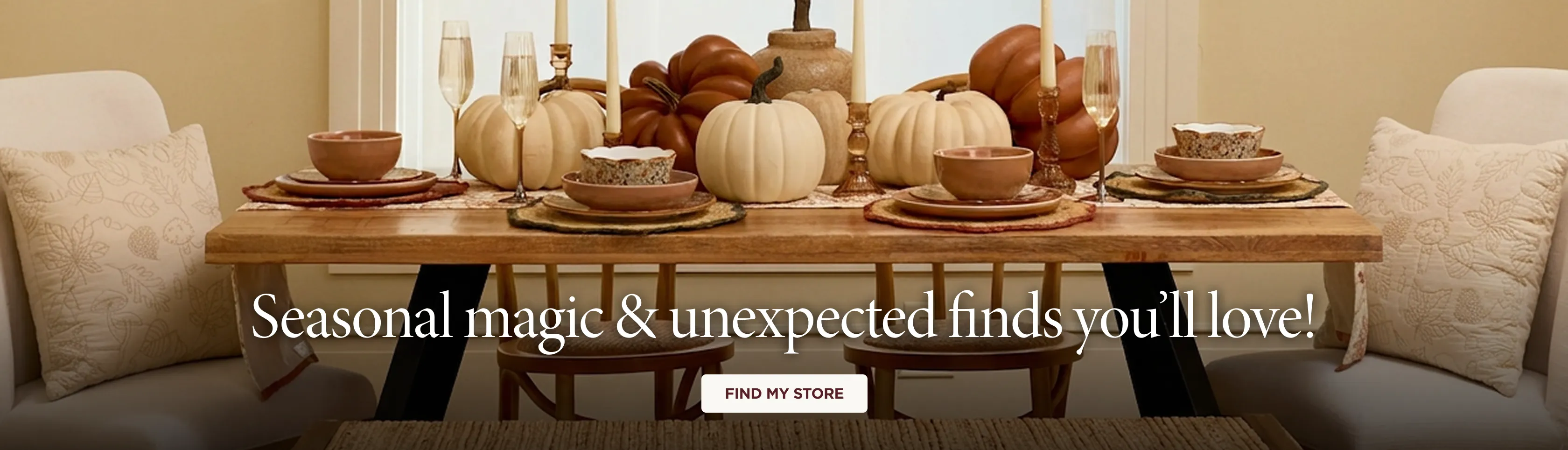 Seasonal magic & unexpected finds you'll love! Find A Store